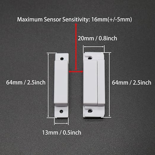 Magnetic Reed Switch NC Surface Mount Wired Door Window Contact Sensor - Image 2