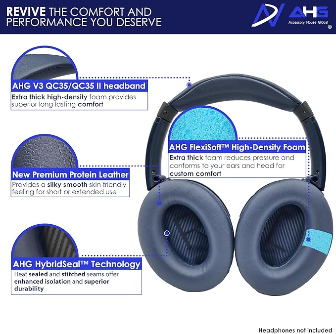 QC35 / QC35 ii earpads and QC35 Headband / QC35 ii Headband V3 pad Cushion - Image 3