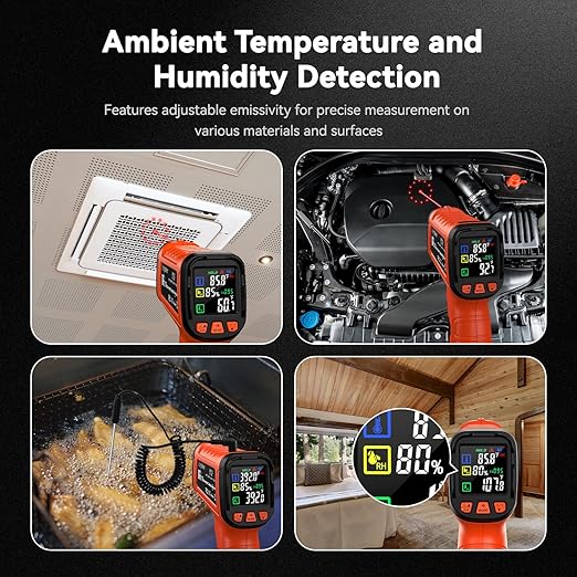 Infrared Thermometer Temperature Gun -58°F to 1796°, 16:1 Non Contact Laser - Image 6