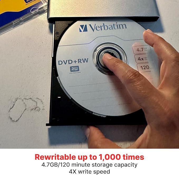 Verbatim DVD+RW 4.7GB 120Min Up to 4X Blank Discs Rewritable Up to 1000 Times - Image 3