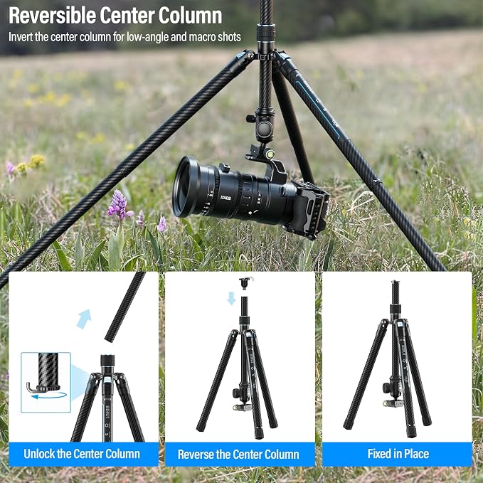SIRUI 60" Carbon Fiber Tripod for Camera - Image 5