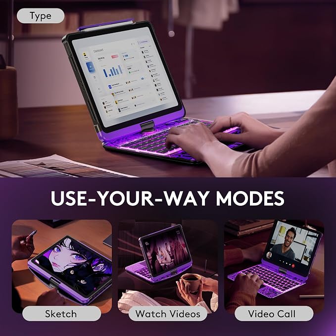 GUSGU Transparent Case with Wireless Keyboard - Image 4