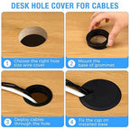 Desk Grommet 2-1/16", Desk Cord Hole Cover, Cable Grommet ABS Plastic, Desk - Image 4
