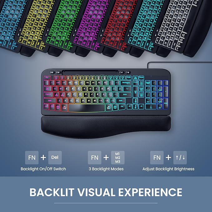 Ergonomic Backlit Keyboard - Image 5