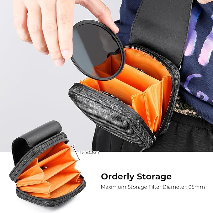K&F CONCEPT 4 in 1 Basic Model Lens Filter Pouch Up to 95mm solar filter Pouch - Image 3