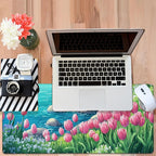 Large Mouse Pad Blooming Tulips Gaming Desk Pad Computer Keyboard Non-Slip - Image 6