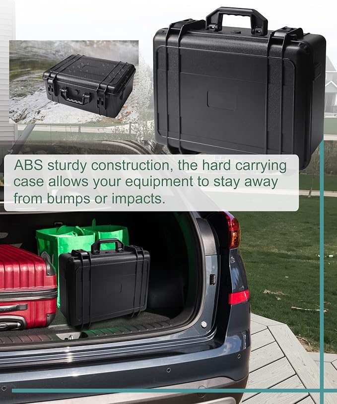 Hard Case with Foam Camera Hard Case Large Waterproof Protective Case Travel - Image 6