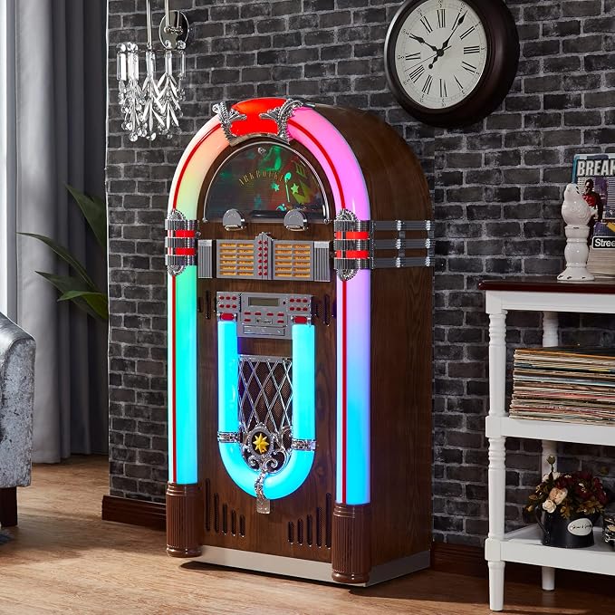 Arkrocket Saturn V Full Size Jukebox Vinyl Record Player Bluetooth USB SD CD - Image 3
