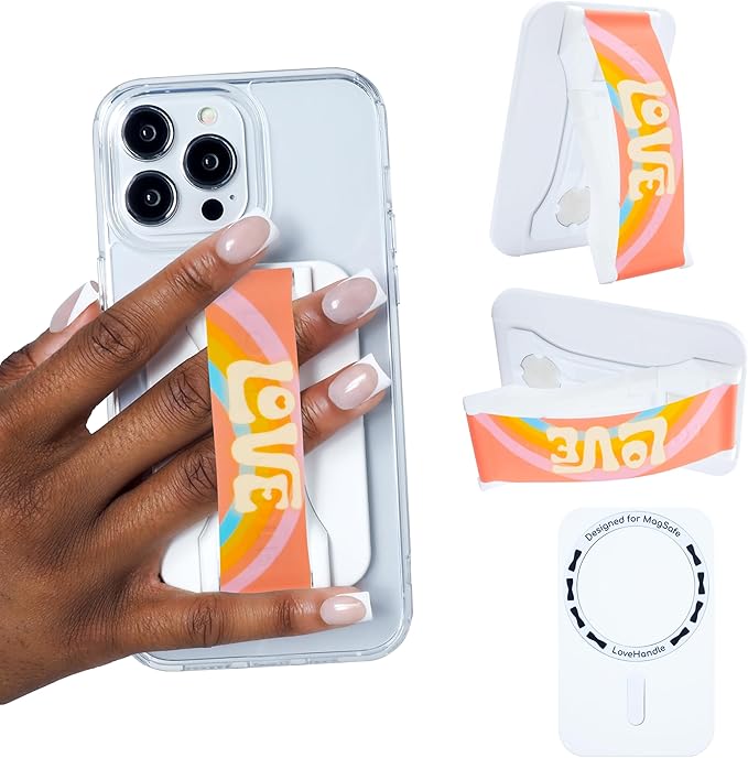 LoveHandle PRO MagSafe Compatible Magnetic Phone Grip w/Kickstand by LOVEHANDLE