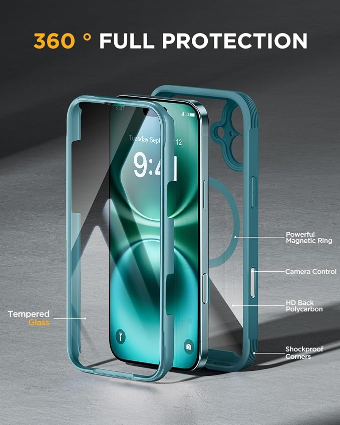 Miracase Magnetic for iPhone 16 Plus Case Full-Body Phone - Image 2