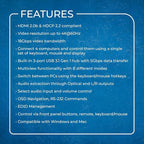 OREI 4x1 KVM HDMI Seamless Switch Multiviewer, Share Multiple Devices, Gaming - Image 6