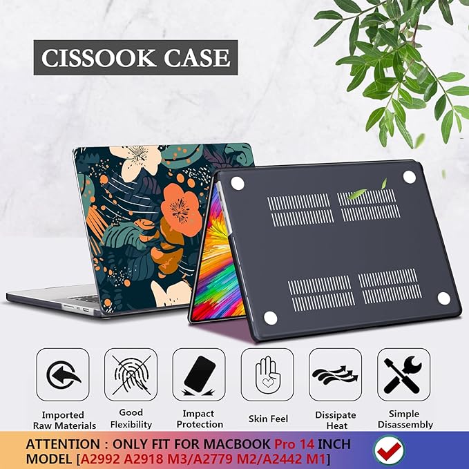 CISSOOK Compatible with MacBook Pro 14 inch Case 2024 2023 2022 2021 Release M4 - Image 6