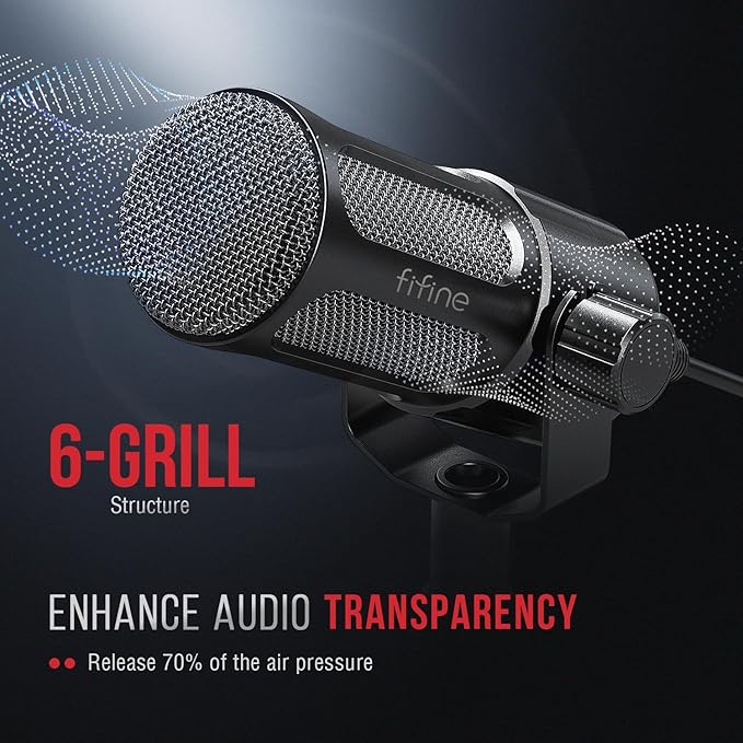 FIFINE XLR Dynamic Microphone, Studio Vocal Mic - Image 6