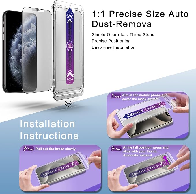 2 Pack Matte Screen Protector for iPhone 11 Pro and iPhone xs and iPhone x - Image 3