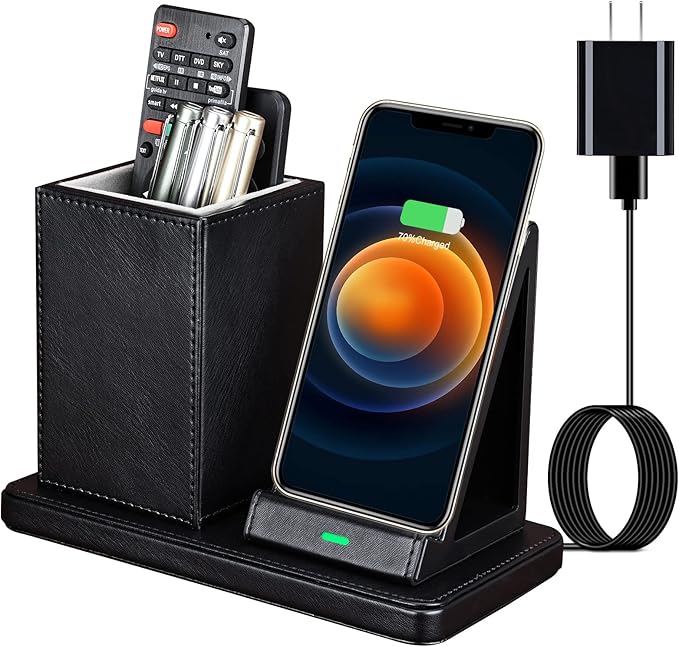 Wireless Charger with Desk Organizer, Wireless Charging Station by LADSTAG
