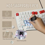 Feker Alice98 Ergonomic 98 Keys Custom Mechanical Keyboard, VIA Programmable - Image 7