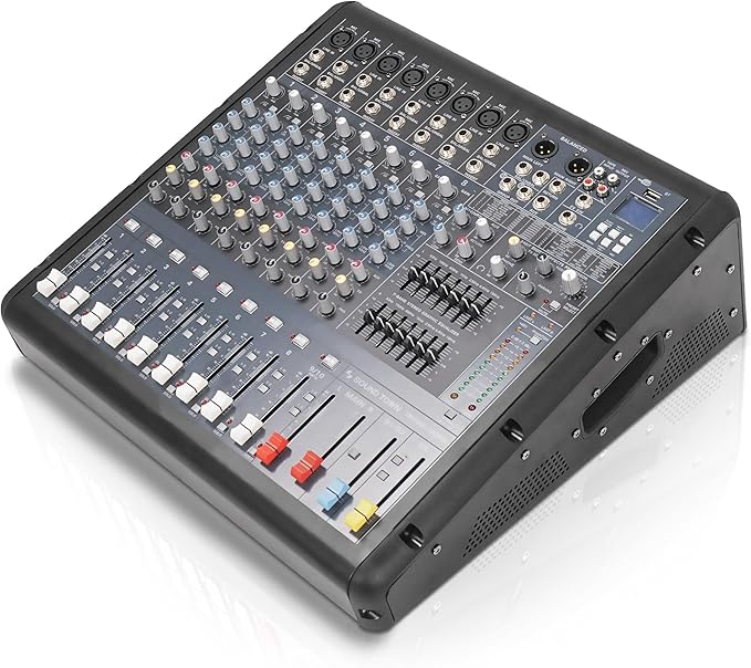 Sound Town 10-Channel 2x800W Powered Mixer w/ 2 Bus, DSP effects, Dual 7-band EQ - Image 3