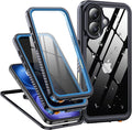for iPhone 16 Case Waterproof, Built-in Privacy Screen & HD Screen Double Front by AMILIFECASES