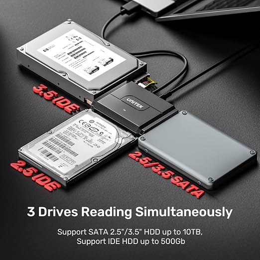 Unitek SATA/IDE to USB 3.0 Adapter, IDE Hard Drive Adapter Kit Recovery - Image 2