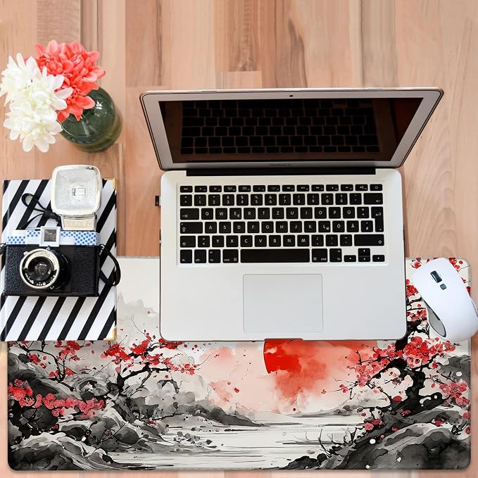 Large Mouse Pad Ink Painting Gaming Desk Pad Computer Keyboard Non-Slip - Image 6