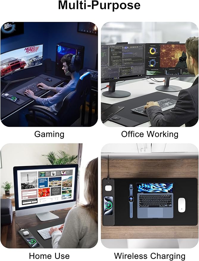 TopMade Mouse Pad with 15W Fast Wireless Charging, 31.5"x15.75" XXL Large - Image 7