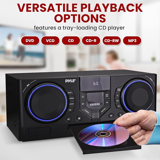 Pyle Mini Hi-Fi Bluetooth Stereo System – 4-Piece CD Player - Image 5