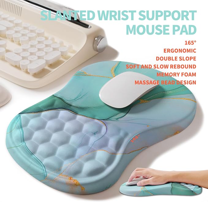 2-in-1 Ergonomic Set, Wave Rise Keyboard Wrist Rest and Massage Bulge Slope - Image 3
