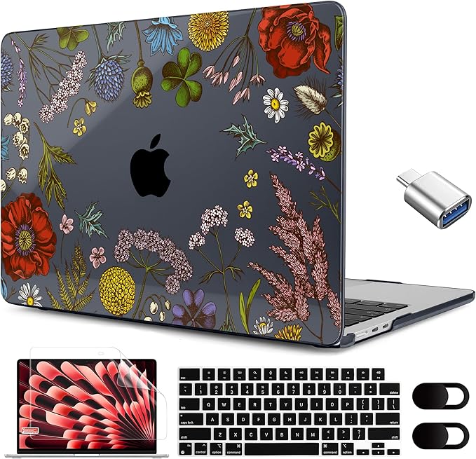 MEEgoodo for M4/M3/M2 MacBook Air 15.3 inch Case 2025 2024 2023, Case Fit Model by MEEgoodo