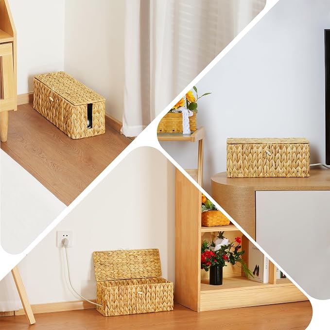 efluky Hand-Woven Cable Management Box - Image 7