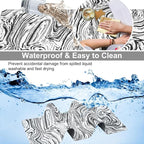 Black and White Marble Desk Mat, Large Abstract Marble Texture Gaming Keyboard - Image 4