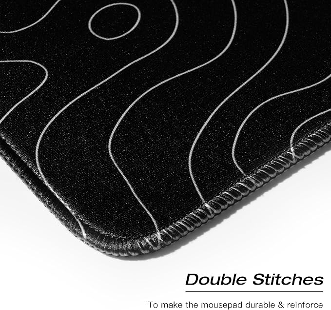 XVX Black and White Topographic Mousepad, XXLarge Gaming Mouse Pad - Image 3