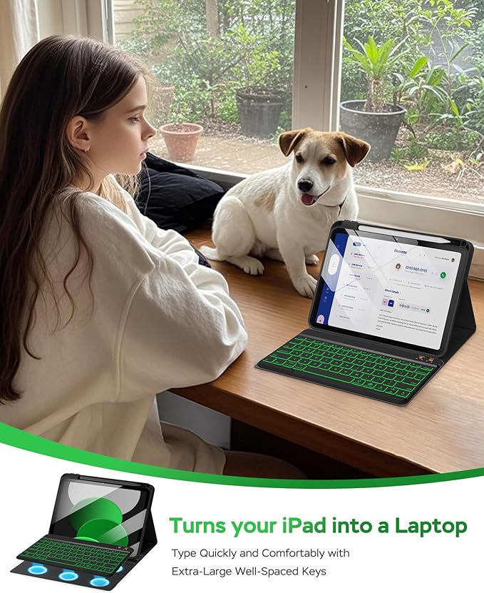 Folio Keyboard Case for iPad 10th Gen 10.9 inch and iPad 11th, Magnetic - Image 9