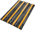 Reliancer 4 Pack 1-Channel Rubber Cable Protector Ramp Traffic Speed Bump by RELIANCER