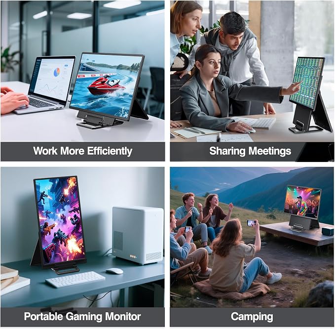23.8'' Portable Monitor, FHD 1080P 100Hz IPS Laptop Screen Extender, USB-C HDMI - Image 5