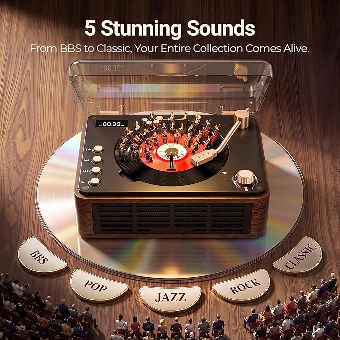 CD Player with Speaker, Retro Portable CD Players - Image 2