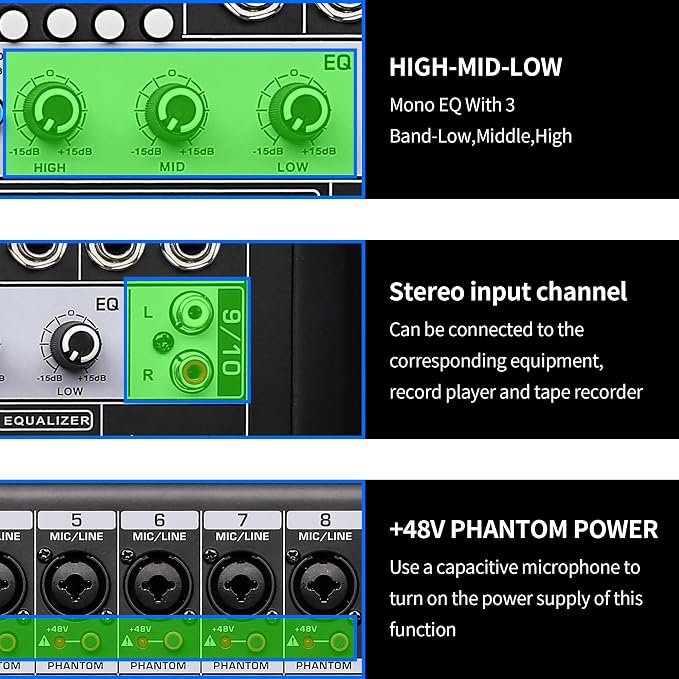 S-10 Audio Mixer 10 channel 8 channel Professional DJ Mixing Console - Image 2