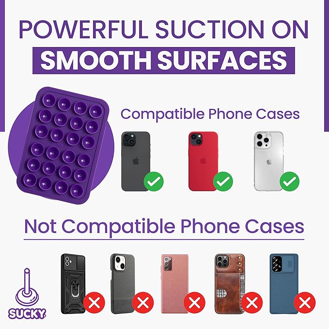 SUCKY Silicone Suction Phone Case Adhesive Mount - Image 6