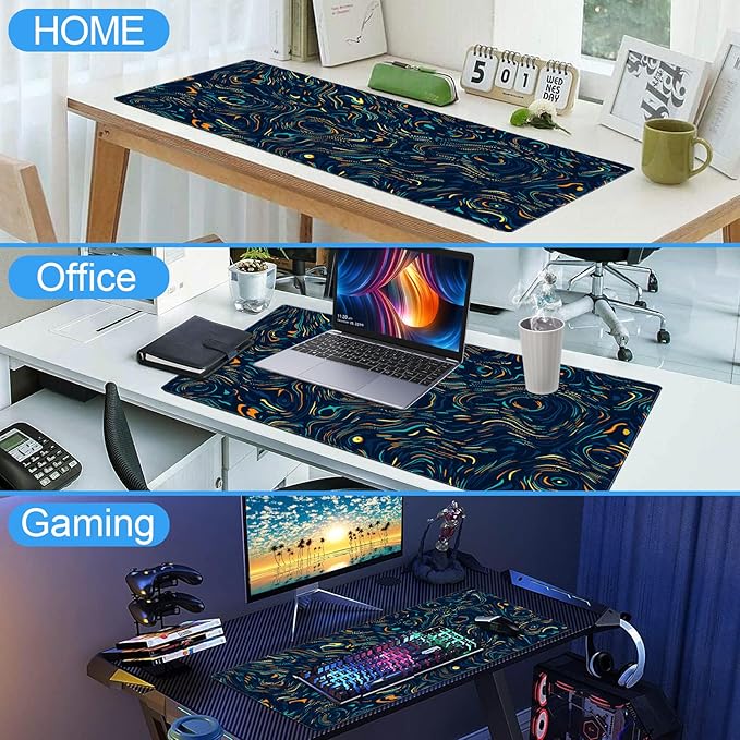 Abstract Starry Sky Swirl Gaming Desk Mat - Image 7