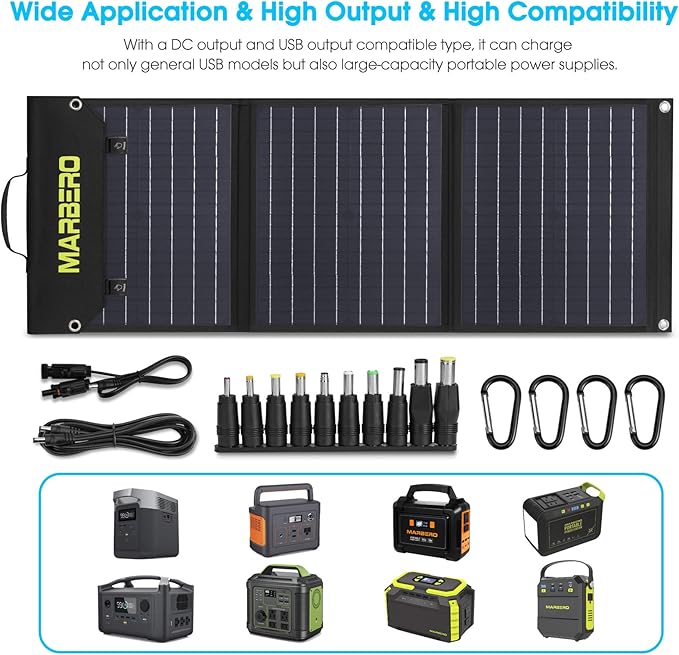 MARBERO 60W Portable Solar Panel 60 Watt Foldable Solar Panel - Image 2