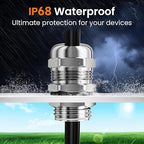QILIPSU 2pcs 1/2" NPT 304 Stainless Steel Cable Gland Long Thread Waterproof - Image 7