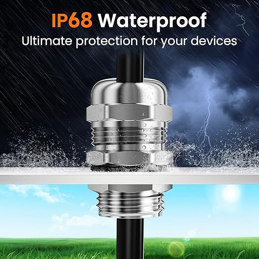 QILIPSU 10pcs 1/2" NPT 304 Stainless Steel Cable Gland Long Thread Waterproof - Image 7