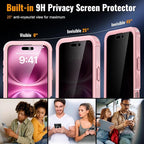 360° Protection Magnetic for iPhone 16 Case Built-in 9H Privacy Screen - Image 4