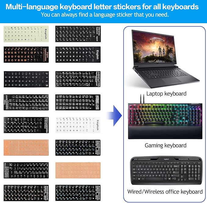 Ukrainian Keyboard Stickers, Ukraine Keyboard Letters Replacement Sticker - Image 3