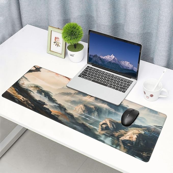 Large Mouse Pads Anime Landscape Mountain Wilderness Wonderland Non-Slip Rubber - Image 9