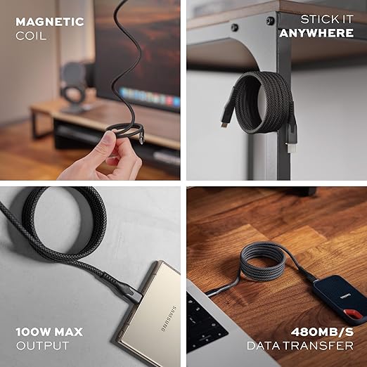 Statik MagStack Pro USB C to USB C Cable, Magnetic Type C Charger Fast Charging - Image 5