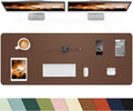 Leather Desk Pad Protector, Mouse Pad, Non-Slip PU Leather Desk Blotter by cebowa