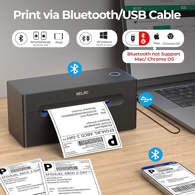 Nelko Bluetooth Thermal Shipping Label Printer, Wireless 4x6 Shipping Label - Image 2