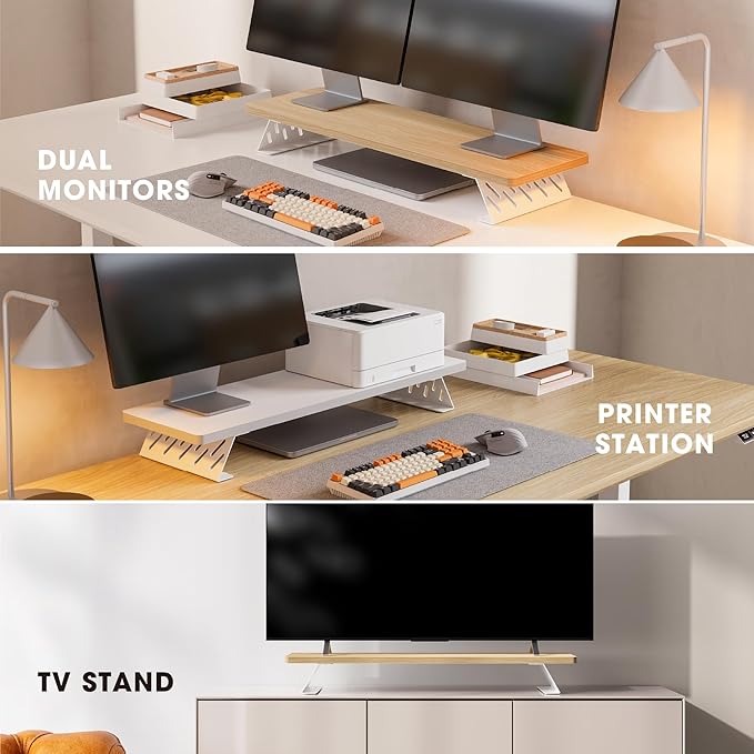 Fenge Monitor Stand Riser, 31.5 Inch Desk Top Shelf - Image 7