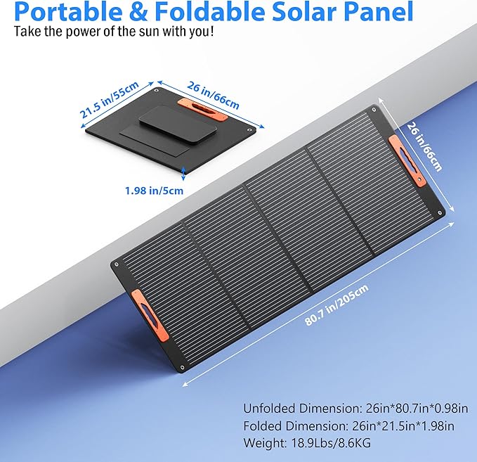 240W Portable Solar Panels for Power Station, Solar Angle Guide, - Image 6