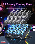 AICHESON Laptop Cooling Pad, 15 Powerful Cooling Fans, Gaming Laptop Cooler - Image 2